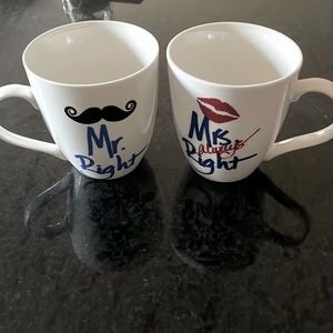 Pfaltzgraff Mr Right Mrs Always Right Mugs